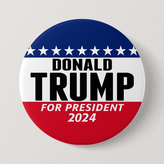 Trump 2024 Keep America Great - blue red Ronde Button 7,6 Cm (Voorkant)