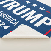Trump 2024 Keep America Great - blue red Sherpa Deken (3/4)