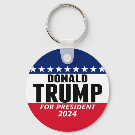 Trump 2024 Keep America Great - blue red Sleutelhanger (Voorkant)