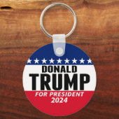 Trump 2024 Keep America Great - blue red Sleutelhanger (Voorkant)