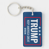 Trump 2024 Keep America Great - blue red Sleutelhanger (Voorkant)
