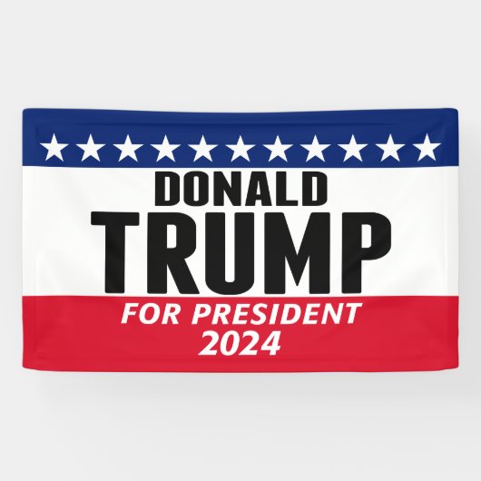 Trump 2024 Keep America Great - blue red Spandoek (Horizontaal)