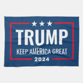 Trump 2024 Keep America Great - blue red Theedoek (Horizontaal)