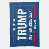 Trump 2024 Keep America Great - blue red Theedoek (Verticaal)