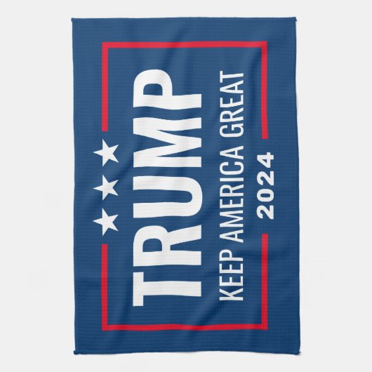 Trump 2024 Keep America Great - blue red Theedoek (Verticaal)