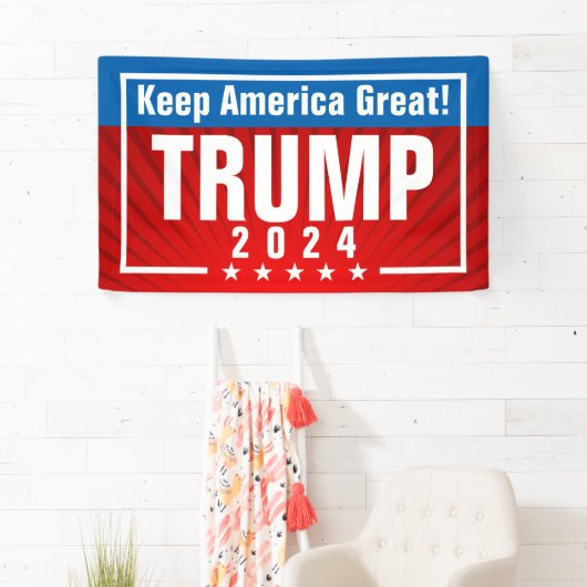 Trump 2024 Keep America Great Stars Lijst Spandoek (Insitu)