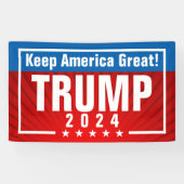 Trump 2024 Keep America Great Stars Lijst Spandoek (Horizontaal)