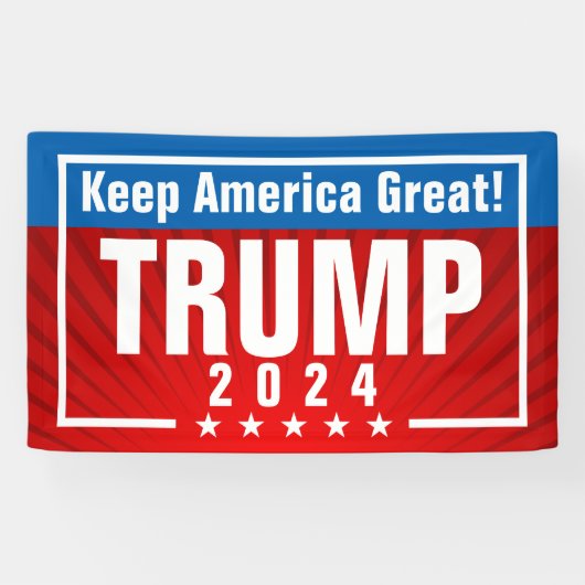Trump 2024 Keep America Great Stars Lijst Spandoek (Horizontaal)