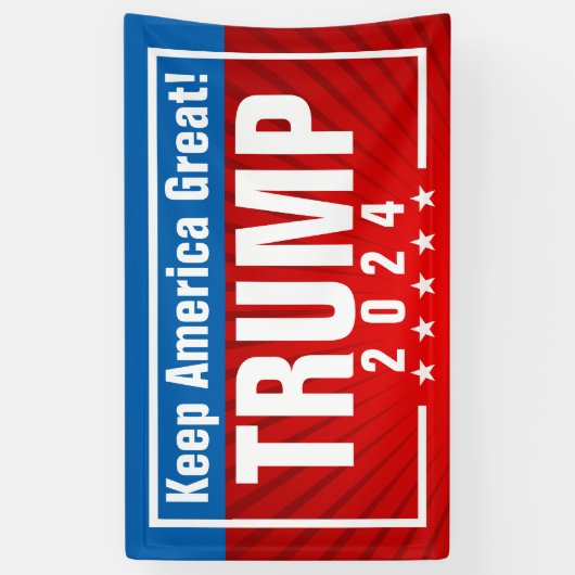 Trump 2024 Keep America Great Stars Lijst Spandoek (Verticaal)