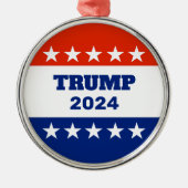 Trump 2024 Kerstmis Metalen Ornament (Voorkant)