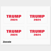 Trump 2024 Kleurrijke Rood Wit Vet Trendy Cool Rechthoekige Sticker (Vel)