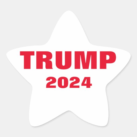 Trump 2024 Kleurrijke Rood Wit Vet Trendy Cool Ster Sticker (Voorkant)