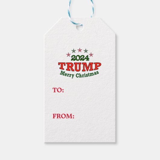 Trump 2024 Labels met prettige kerstcadeaus Cadeaulabel (Voorkant)