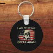 Trump 2024 Maak 4 juli weer geweldig Amerikaans F Sleutelhanger (Voorkant)