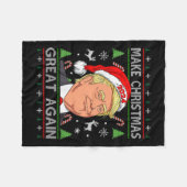 Trump 2024 Maak Kerstmis weer groot lelijke trui Fleece Deken (Voorkant (Horizontaal))