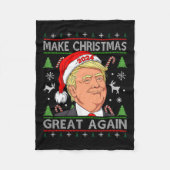 Trump 2024 Maak Kerstmis weer groot lelijke trui Fleece Deken (Voorkant)