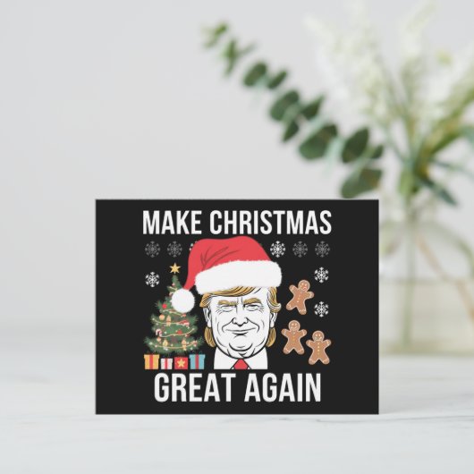 Trump 2024 maakt kerst weer geweldig feestdagenkaart (Staand voorkant)
