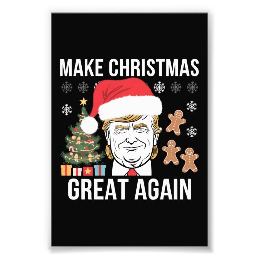 Trump 2024 maakt kerst weer geweldig foto afdruk (Voorkant)