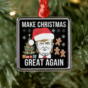 Trump 2024 maakt kerst weer geweldig metalen ornament