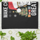 Trump 2024 maakt kerst weer geweldig theedoek (Gevouwen)