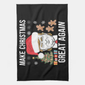 Trump 2024 maakt kerst weer geweldig theedoek (Verticaal)