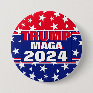 TRUMP 2024 MAGA RONDE BUTTON 7,6 CM