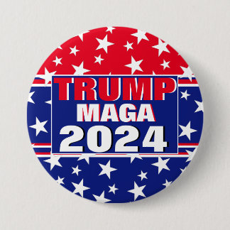 TRUMP 2024 MAGA RONDE BUTTON 7,6 CM