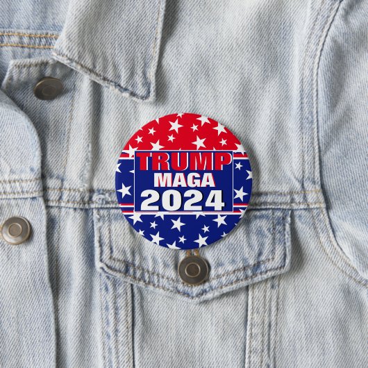 TRUMP 2024 MAGA RONDE BUTTON 7,6 CM (In situ)