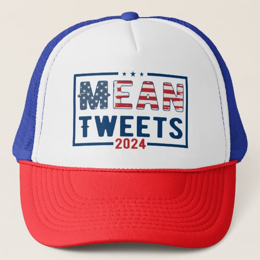 Trump 2024 Mean Tweets Trucker Pet (Voorkant)