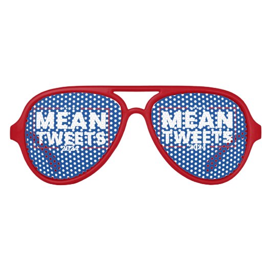 Trump 2024 Mean Tweets Verkiezing Aviator Zonnebril (Voorkant)