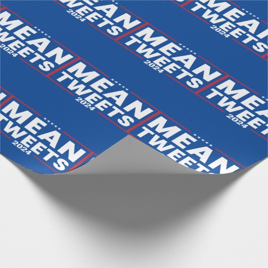 Trump 2024 Mean Tweets Verkiezing Cadeaupapier (Hoek)