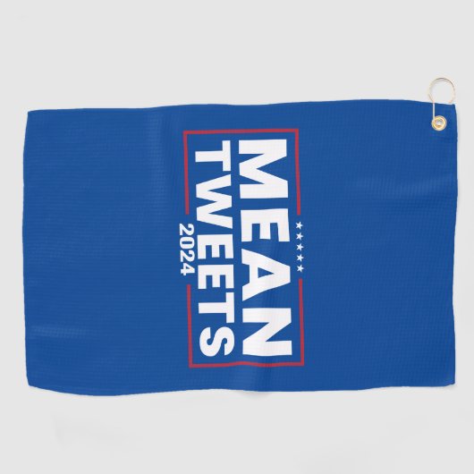 Trump 2024 Mean Tweets Verkiezing Golfhanddoek (Horizontaal)