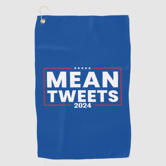 Trump 2024 Mean Tweets Verkiezing Golfhanddoek (Voorkant)