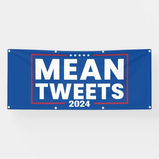 Trump 2024 Mean Tweets Verkiezing Spandoek (Horizontaal)