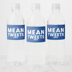 Trump 2024 Mean Tweets Verkiezing Waterfles Etiket