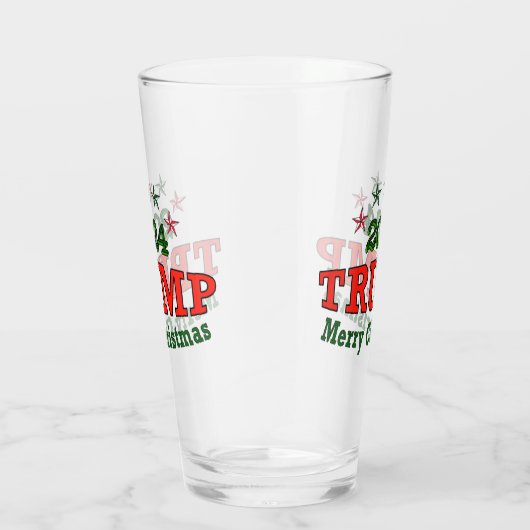 Trump 2024 Merry-kerstglas Glas (Rechts)
