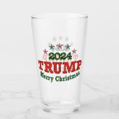 Trump 2024 Merry-kerstglas Glas (Voorkant)