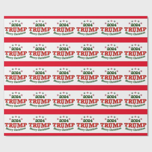 Trump 2024 Merry kerstwrapping Paper Cadeaupapier (Vlak)