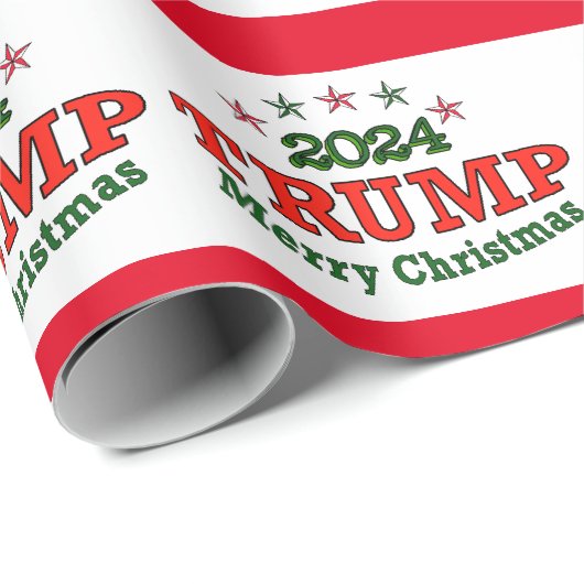Trump 2024 Merry kerstwrapping Paper Cadeaupapier (Rol Hoek)
