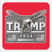 TRUMP 2024 met een adelaar Vierkante Sticker (Voorkant)