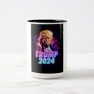 Trump 2024 - miami vice tweekleurige koffiemok