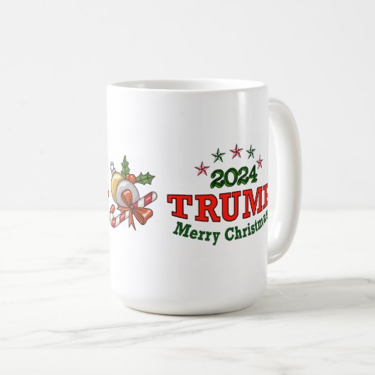 Trump 2024 Mok met prettige kerstcadeaus (Voorkant rechts)