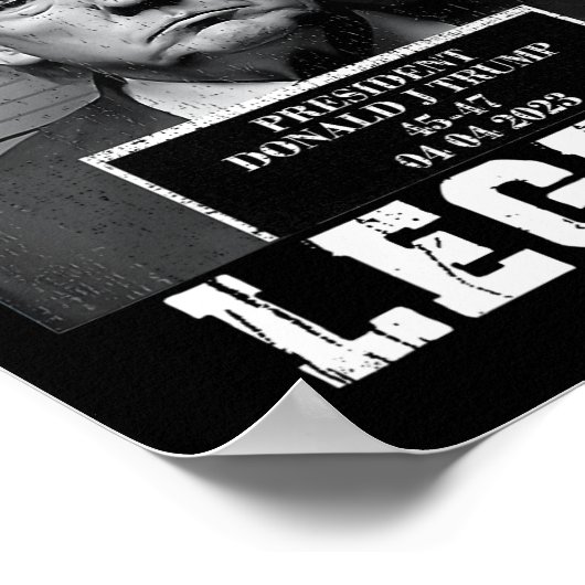 Trump 2024 Mugshot President Legend Poster (Hoek)