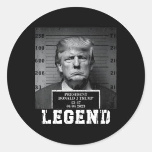 Trump 2024 Mugshot President Legend Ronde Sticker