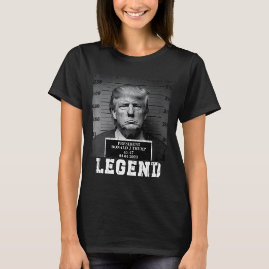 Trump 2024 Mugshot President Legend T-shirt (Voorkant)