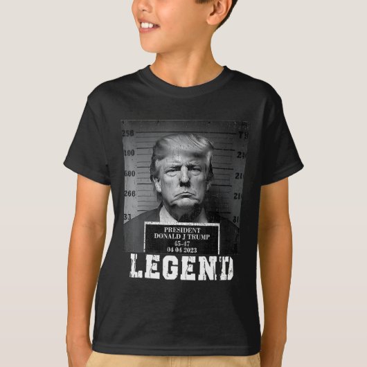 Trump 2024 Mugshot President Legend T-shirt (Voorkant)