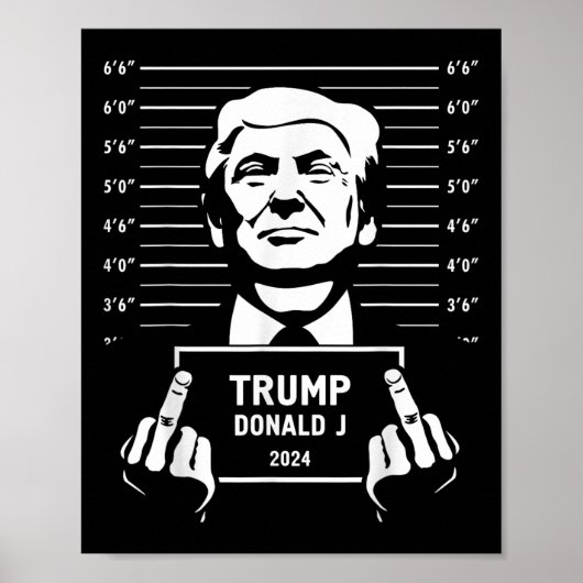 Trump 2024 Mugshot Style Poster (Voorkant)