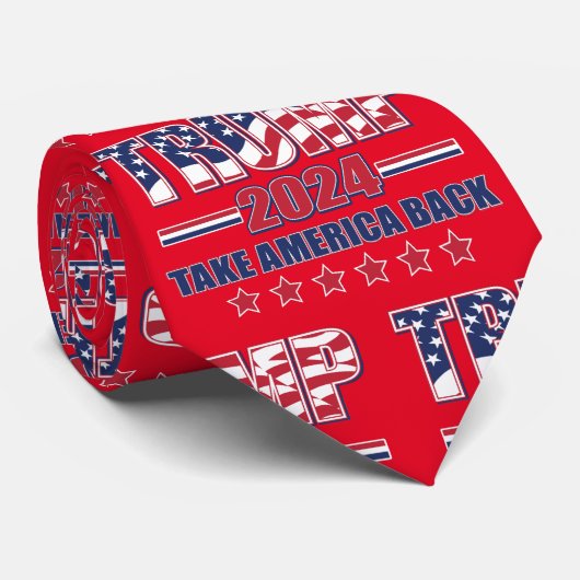 Trump 2024 Neem AmeriCA bACK Stropdas (Opgerold)