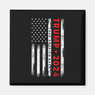 Trump 2024 Neem Amerika Terug Amerikaanse Vlag Pat Magneet