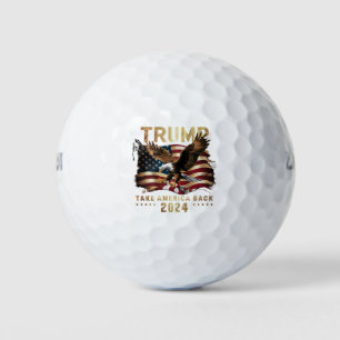 Trump 2024 Neem Amerika Terug Amerikaanse Vlag Tru Golfballen